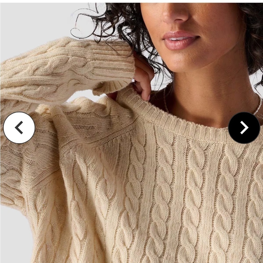 Gilmore Girls Rory Alternative Chunky Cable Knit Tan Fisherman Chunky Sweater S - Picture 5 of 14